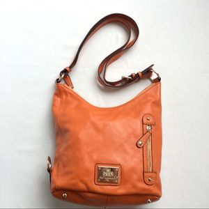 Rowallan leather boho crossbody bag, Orange